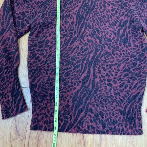 REVOLVE Rails Genevieve Wool Cashmere Burgundy Print Sweater - Picture 12 of 13